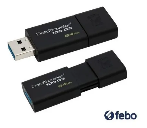 [201419] PENDRIVE KINGSTON 64GB DATA TRAVELER DT100 G3 USB 3.0 NEGRO