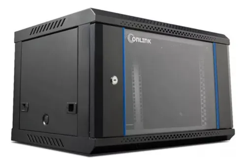 [203004] RACK DE PARED CERRADO FIJO 6U 600X450X368MM CON PUERTA DE VIDRIO ONLINK OL-WS6406