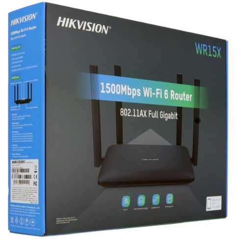 [203682] ROUTER HIKVISION DS-3WR15X WIFI 6 HASTA 1500MBPS | DUALBAND | 4 ANTENAS | 5DBI | GIGABIT