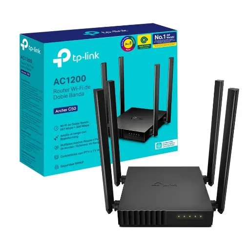 [203186] ROUTER TP-LINK C50 V6 AC1200 DOBLE BAND 4 ANTENAS FO