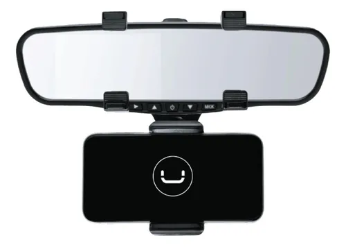 [202400] SOPORTE TELEFONO UNNO TEKNO RETROVISOR VEHICULO 1.8" - 3.4" ANCHO NEGRO CH3008BK