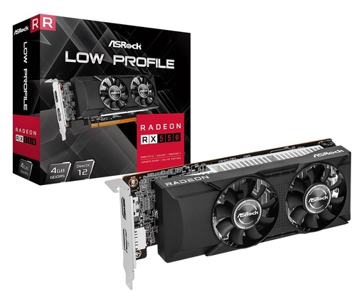 [204125] TARJETA DE VIDEO ASROCK RADEON RX550 GDDR5 4GB LOW PROFILE 128 BIT HDMI | DP-PORT | VG-RX550-LP-4G