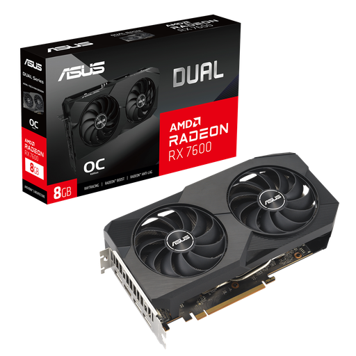 [203730] TARJETA DE VIDEO ASUS GEFORCE DUAL RX7600 AMD RADEON 8GB GDDR6 | 22745MHZ | 128BIT | 550W | HDMI - DPORT