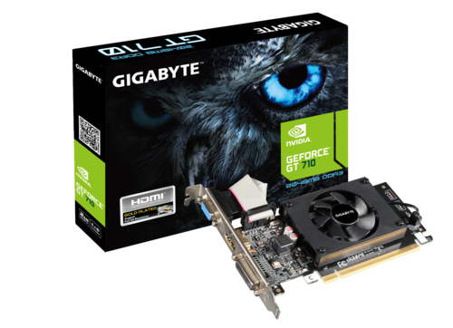 [201895] TARJETA DE VIDEO GIGABYTE GEFORCE GT710 PCIE 8X 2.0 2GB DDR3|64BIT DVI-D HDMI