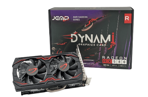 [204051] TARJETA DE VIDEO JEMIP RX580 DYNAMI 8GB DDR5 RADEON 256BIT | 1125MHZ | D-PORT | DVI | AKR580D5S8GH1