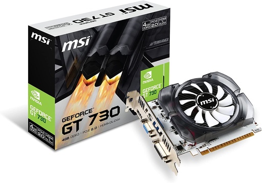 [200955] TARJETA DE VIDEO MSI GEFORCE 2GB GT730 954M DDR3 128BITS VGA DVI HD