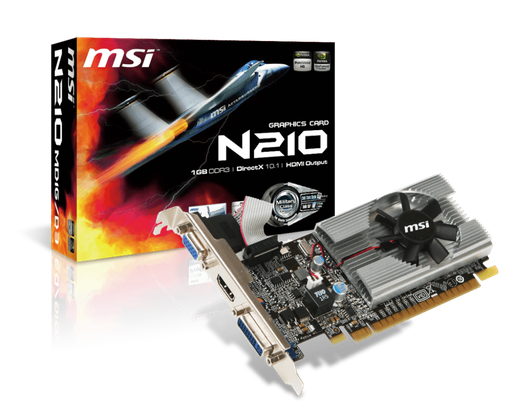[201550] TARJETA DE VIDEO MSI GEFORCE N-210 1GB DDR3 64 BIT DX10.1 HDMI