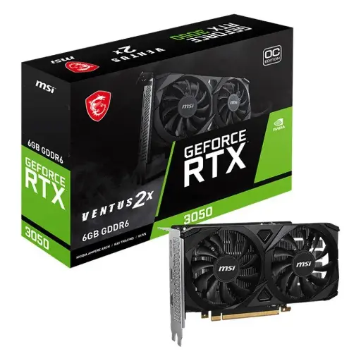 [203513] TARJETA DE VIDEO MSI VENTUS GEFORCE RTX3050 6GB GDDR6 96 BIT 1507MHZ DUAL FAN LOW PROFILE