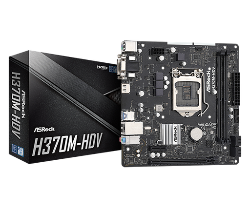 [201225] TARJETA MADRE ASROCK H370M HDV SOCKET 1151 2XDDR4 2666 4XSATA