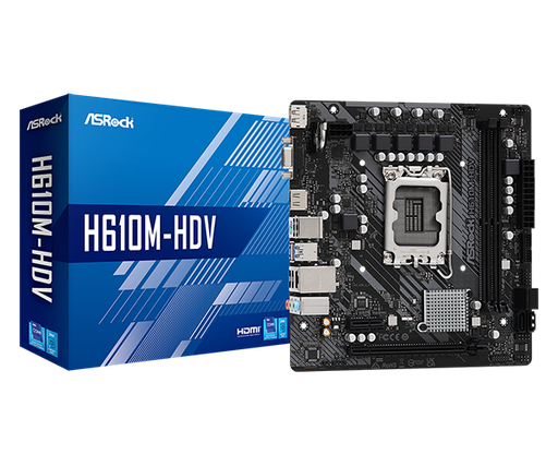 [201927] TARJETA MADRE ASROCK H610M HDV GEN 12 DDR4 3200MHZ HDMI