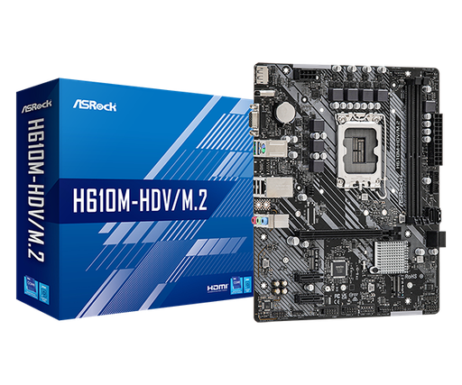 [203109] TARJETA MADRE ASROCK H610M HDV M.2 GEN 12 DDR4 3200MHZ HDMI LGA1700