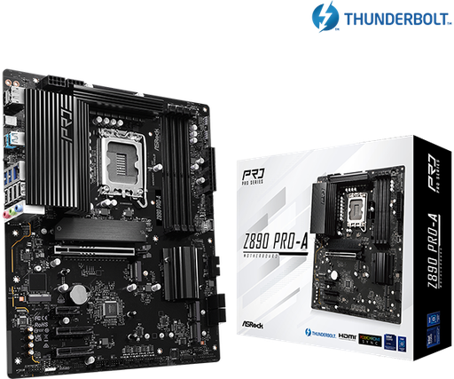 [204164] TARJETA MADRE ASROCK Z890 PRO-A | SOCKET 1851RL | 4XDDR5-6400 | AXSATA | M.2 | 4XPCIE | 6XUSB 3.2 | HDMI | DISPLAY PORT