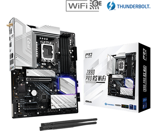 [204165] TARJETA MADRE ASROCK Z890 PRO-RS WIFI | SOCKET 1851RL | 4XDDR5-6400 | 4XSATA | M.2 | 4XPCIE | 6XUSB 3.2 | HDMI | DP