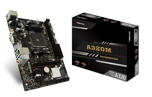 [201887] TARJETA MADRE BIOSTAR A320MH V6.7 SOCKET AMD AM4 2XDDR4 2933 4XSATA 3 4XUSB 3.2 1XPCIE 3.0 X16 HDMI