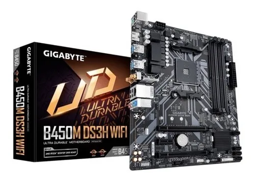 [202972] TARJETA MADRE GIGABYTE B450M DS3H WIFI AMD RYZEN AM4 MICRO ATX