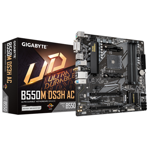 [204034] TARJETA MADRE GIGABYTE B550M DS3H AC WIFI MATX AM4 4XDDR4 HDMI 1XM.2