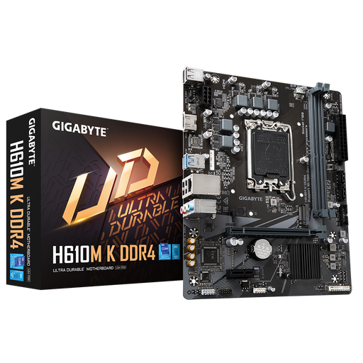 [204022] TARJETA MADRE GIGABYTE H610MK MATX SOCKET 1700 2X DDR4-3200 MAH D-SUB | HDMI | 12VA | 13VA | 14VA