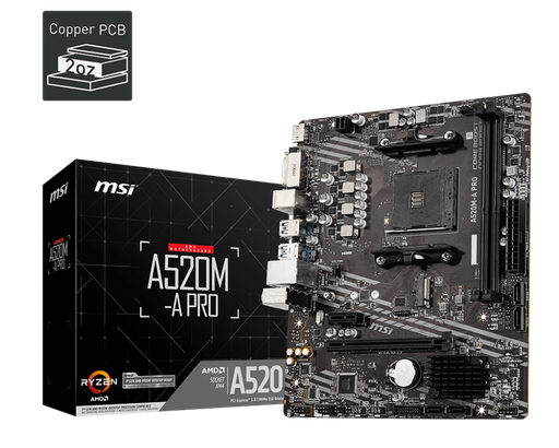 [203564] TARJETA MADRE MSI A520M-A PRO SOCKET AM4 2XDDR4 | 4 SATA | M.2 | PCIE 2X