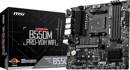 [203517] TARJETA MADRE MSI B550M PRO-VHD WIFI AM4 4DDR4 2 PCIEXPRESS DISPLAY PORT VGA HDMI