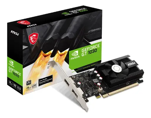 [201862] TARJETA VIDEO MSI GFORCE GT1030 4GB LP OC DDR4 DISPLAYPORT|HDMI.