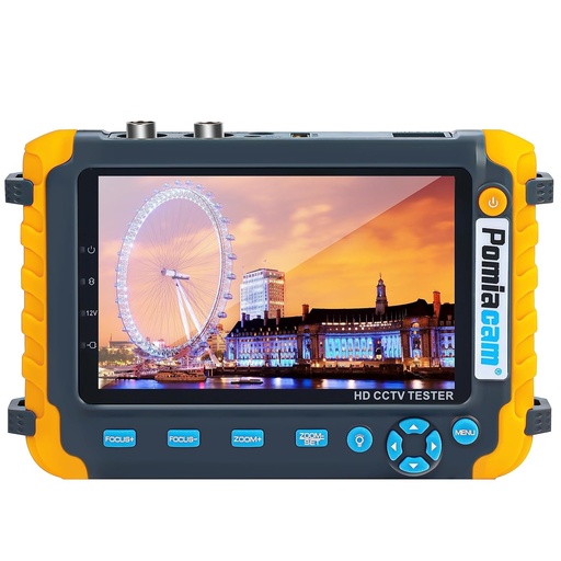 [204389] TESTER CCTV PORTATIL 5" HASTA 8MP | CVBS | AHD | TVI | CVI | PTZ | VGA | TESTER LAN | BATERIA | MODELO IV8W AMARILLO