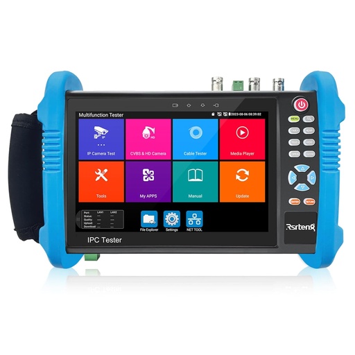 [204356] TESTER CCTV PROFESIONAL 7" 4K | IP | POE| WIFI | CVBS | AHD | TVI | CVI | PTZ | TOUCH | TESTER LAN | BATERIA | IPC-9800A