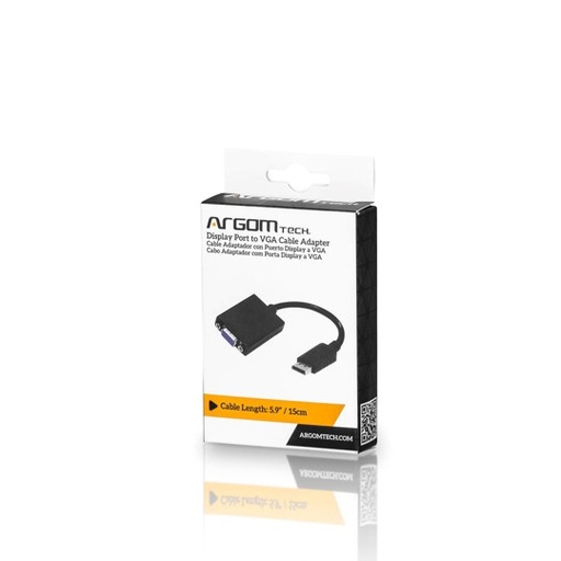 [202289] ADAPTADOR ARGOM DISPLAY PORT MACHO A VGA HEMBRA                                                                      