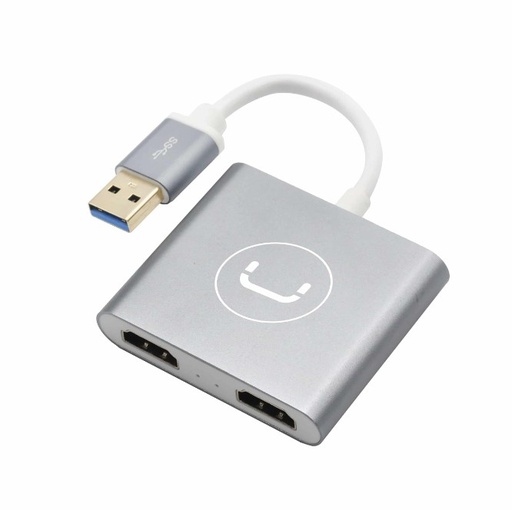 [202351] ADAPTADOR UNNO TEKNO USB A 3.0 A DOBLE HDMI FHD HB1102SV