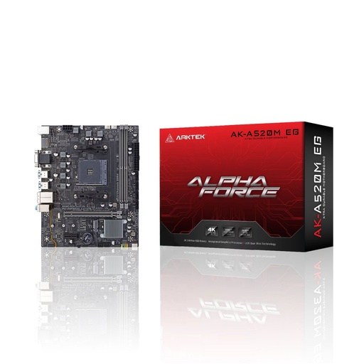 [204484] TARJETA MADRE ARKTEK A520M MATX SOCKET AM4 | 2X DDR4 | USH600 | 4 X SATA | 6X USB | 1 M.2 | PCIE 16X | HDMI | VGA