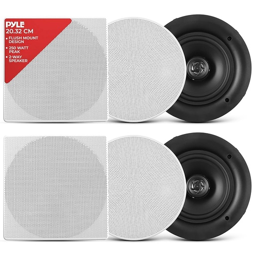 [204385] ALTAVOZ | CORNETA PARA TECHO | PYLE | PDIC56 | 5.25" | 2 VIAS | 150W | INTERIORES | EMPOTRABLE | BLANCA | 2 PACK