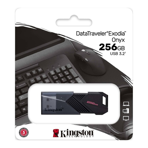 [204555] PENDRIVE KINGSTON 256GB DT EXODIA ONYX USB 3.2 DATA TRAVELER NEGRO