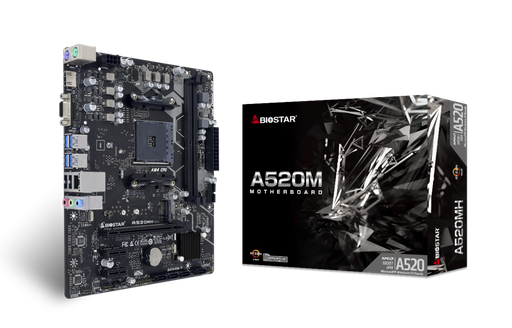[204578] TARJETA MADRE BIOSTAR A520MH SOCKET AMD AM4 2XDDR4 4XSATA 3 4XUSB 3.2 1XPCIE 3.0 X16 HDMI | VGA