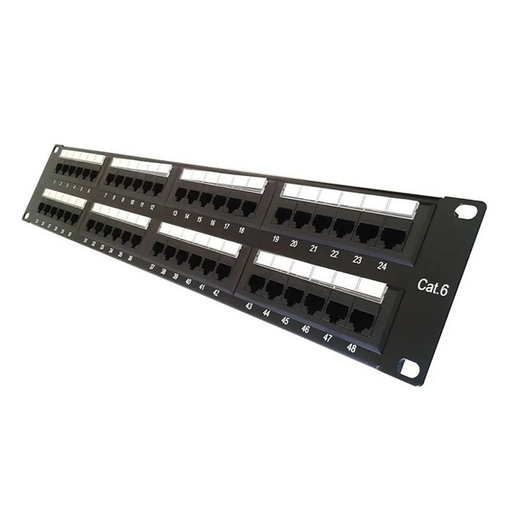 [204583] PATCH PANEL CAT 6 48 PUERTOS QNET RACKEABLE 19" QNET6PP48