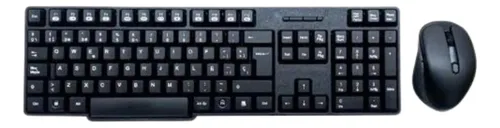 [204598] KIT TECLADO Y MOUSE JEMIP MAGNUN INALAMBRICO 1600DPI 3 BOTONES USB ESPAÑOL NEGRO