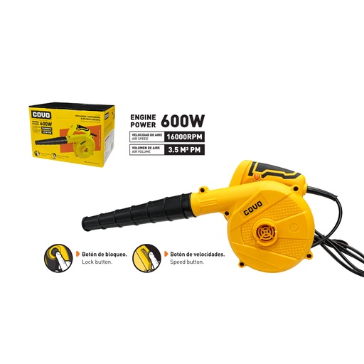 [204618] SOPLADORA Y ASPIRADORA ELECTRICA PORTATIL COVO 600W CV-BL-600W
