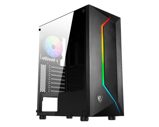 [204641] CASE GAMER MSI VAMPIRIC 100R E-ATX FULL TOWER | 3X USB | 1HD AUDIO | 2X FAN 120MM RGB | LATERAL VIDRIO TEMPLADO NEGRO