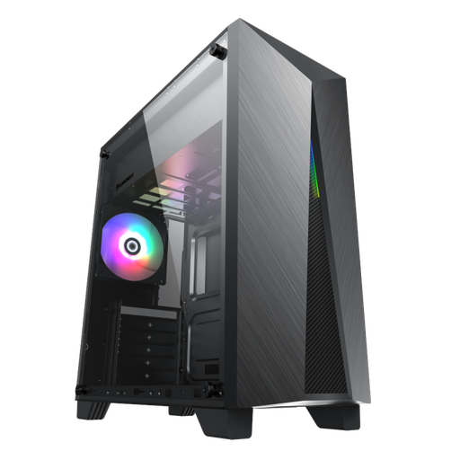 [204642] CASE GAMEMAX NOVA N6 GAMING ATX NEGRO | 2 USB | 1 HD AUDIO | 1 FAN LED FRGB REAR | LATERAL VIDRIO