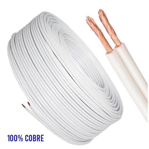 [H13090] CABLE ELECTRICO | TROEN | SPT | DUPLEX | CALIBRE 18 AWG | BLANCO | 100% COBRE | SPT-18AWG X METROS