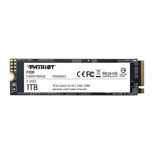 [204673] DISCO DURO SOLIDO PATRIOT M.2 1TB | 2280 | PCIE GEN 3X4 | INTERNO | NVME P300P2TBM28