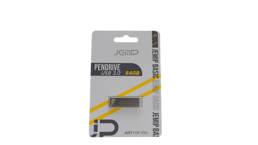 [204805] PENDRIVE FLASH DRIVE JEMIP 64GB | USB 2.0 | GRIS METALICO | FD64GB-USB2.0