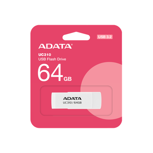 [204806] PENDRIVE FLASH DRIVE ADATA 64GB | USB-3.2 | GEN 1 UC310-64GB | BLANCO | UC310-64G-RWH