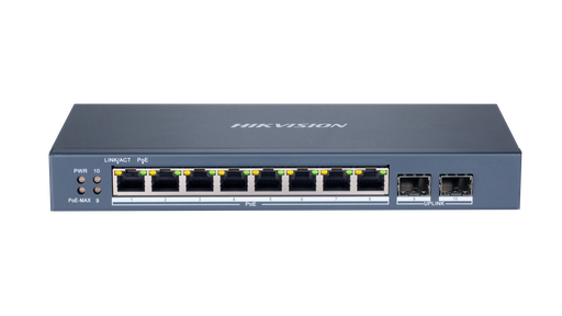 [204849] SWITCH HIKVISION POE 8 PUERTOS DS-3E1510P-SI | GIGABIT | 60W | HASTA 300 METROS | WATCHDOG POE | ADMINISTRABLE | STP|RSTP|VLAN | 2 PUERTOS SFP