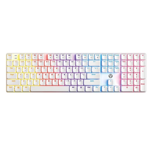 [204860] TECLADO | FANTECH | ATOM | AIR108 | MK314 | CABLEADO | MECANICO | RGB | BLANCO | SWITCH ROJO