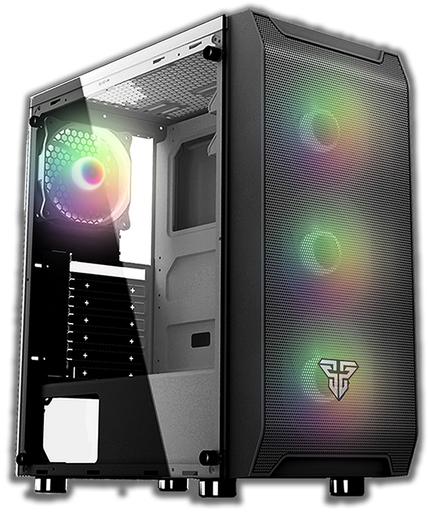 [204883] CASE GAMING FANTECH AERO CG80 ATX NEGRO + 4 FANCOOLER RGB