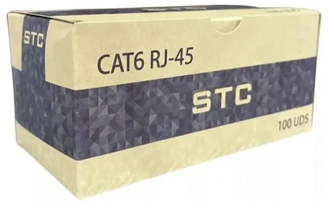 [204942] CONECTOR RJ45 CAT6 STC CAJA 100 UNIDADES STC-RJ45-CAT6