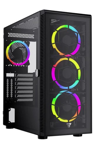 [204952] CASE GAMING FANTECH HEXA XL CG82 EATX NEGRO + 4 FANCOOLER RGB