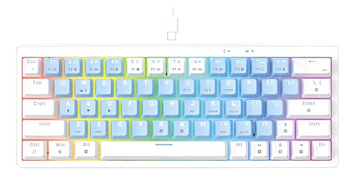 [204968] TECLADO FANTECH ATOM X63 MK611 CABLEADO (AME AZUL) SW-TARO