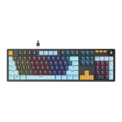 [204979] TECLADO FANTECH ATOM107S MK893S CABLEADO (MIZU NAVY) SW-AZUL