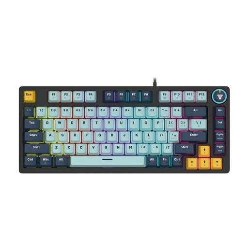 [204983] TECLADO FANTECH ATOM81 MK875V2 CABLEADO (AZUL SKY) SW-ROJO