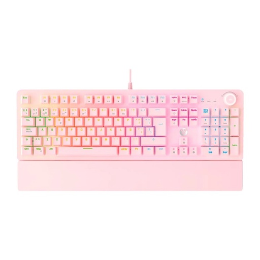 [204994] TECLADO FANTECH MAX POWER MK853V2 CABLEADO ROSADO SW-ROJO